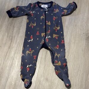 Arborist Kids Footie with Equestrian Design in Navy